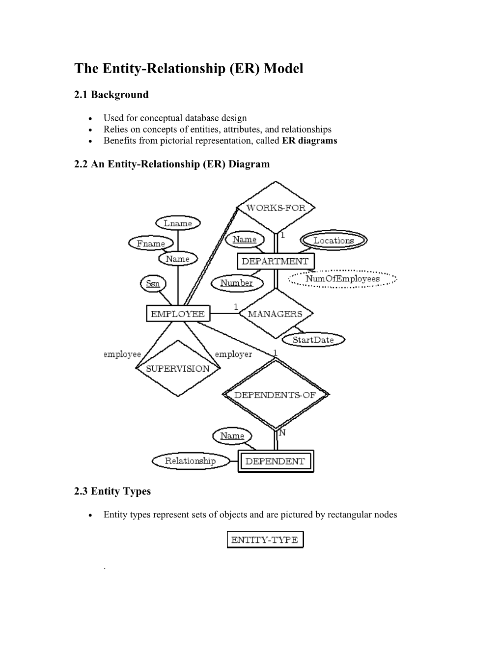 The Entity-Relationship (ER) Model