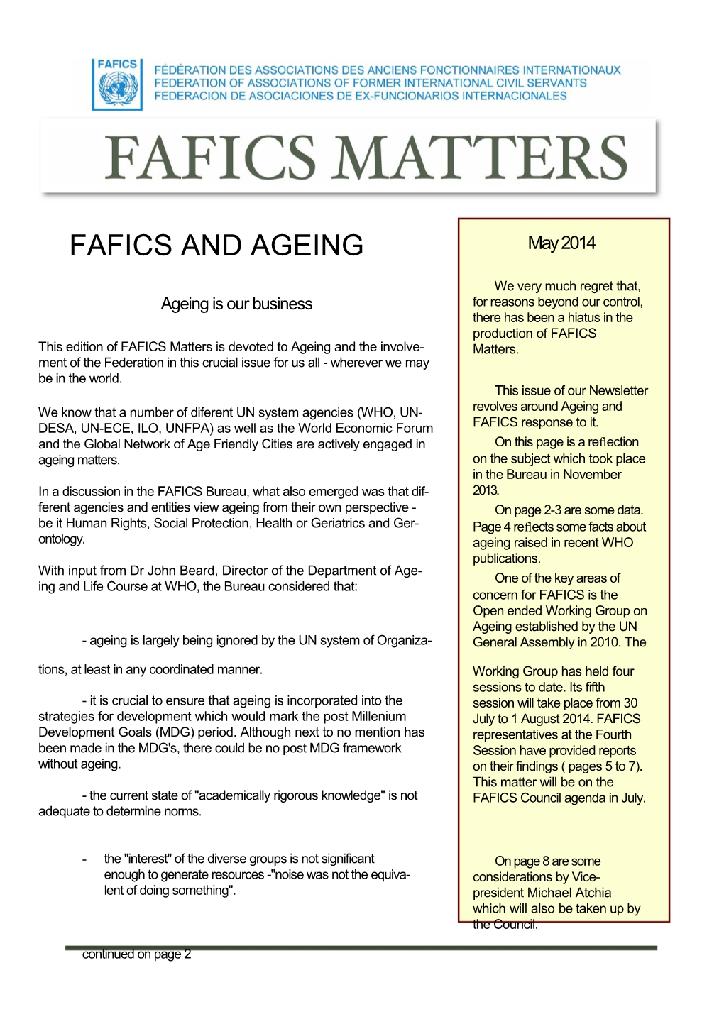 Fafics and Ageing