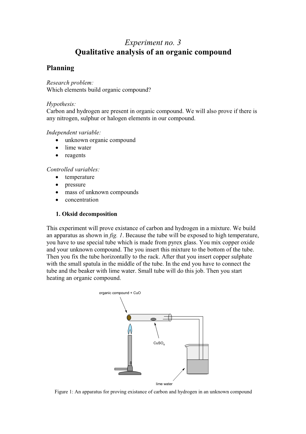 Qualitative Analysis of an Organic Compound