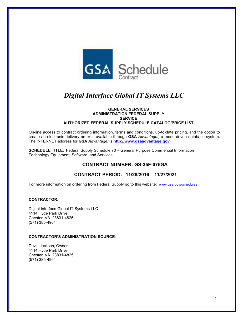 General Services Administration Federal Supply Service