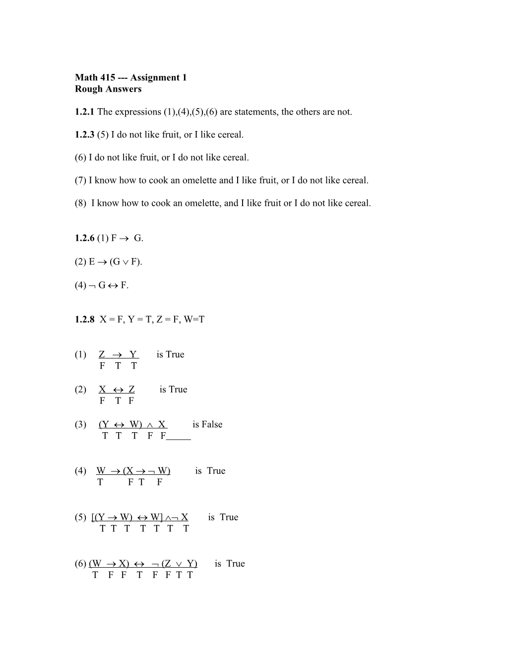 Math 415 Assignment 1