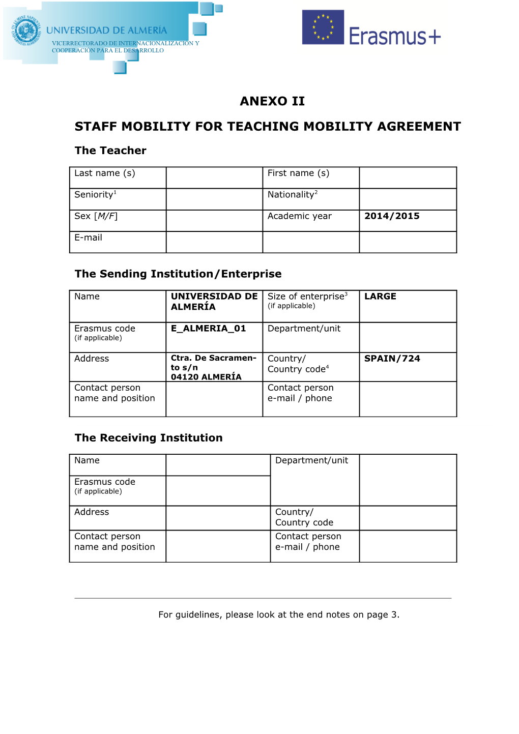 Staff Mobility for Teachingmobility Agreement