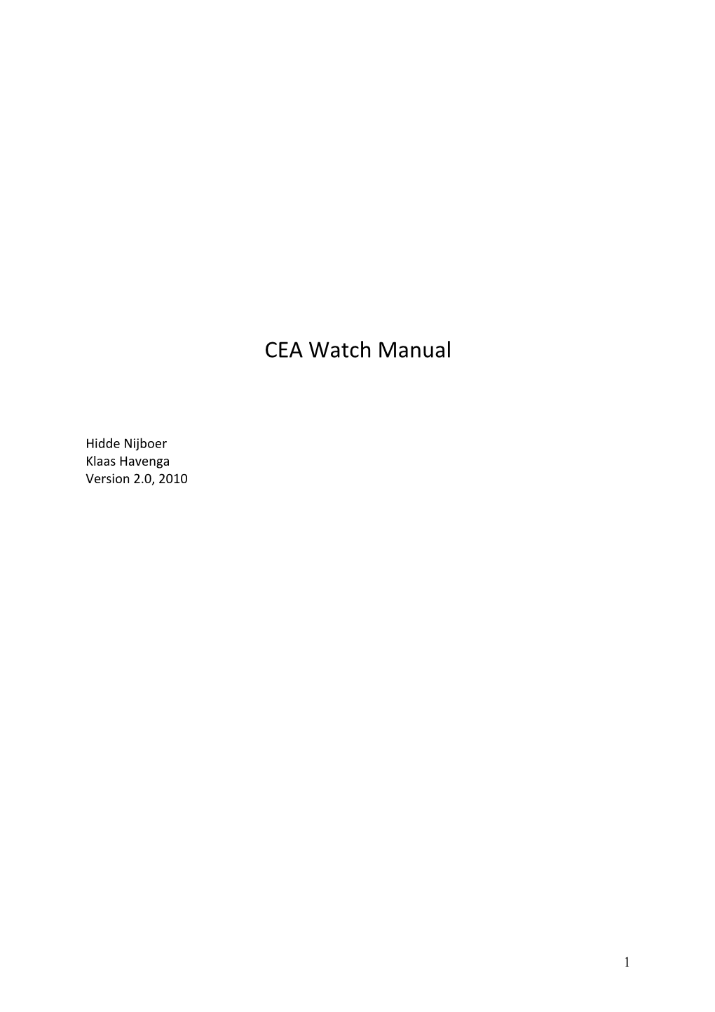 CEA Watch Manual