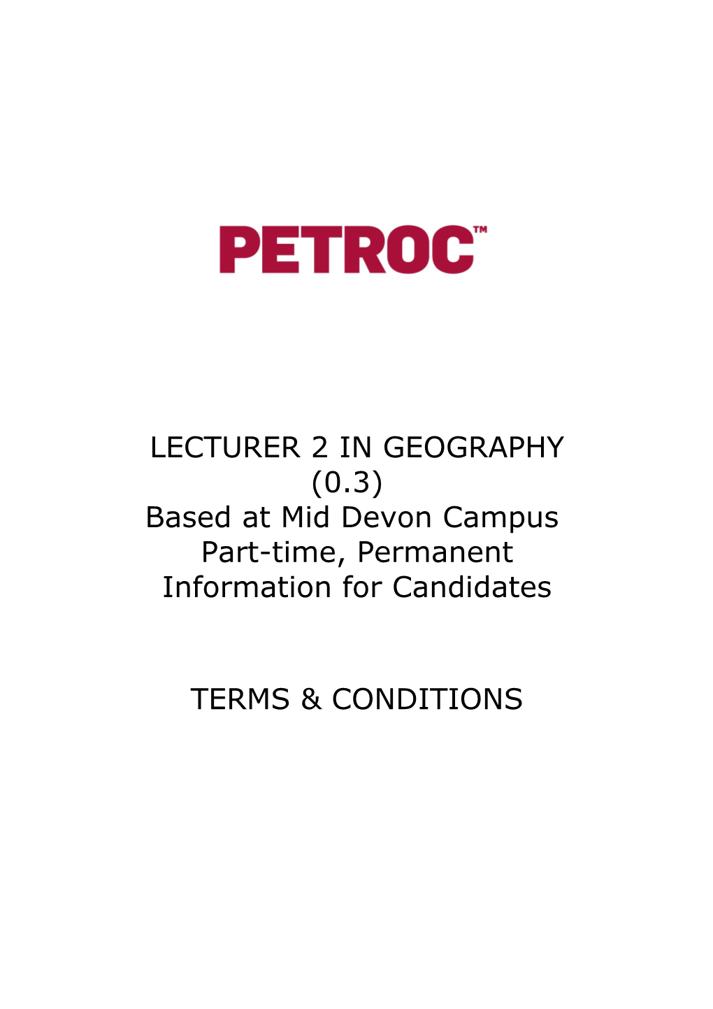 Lecturer 2 in Geography (0.3)