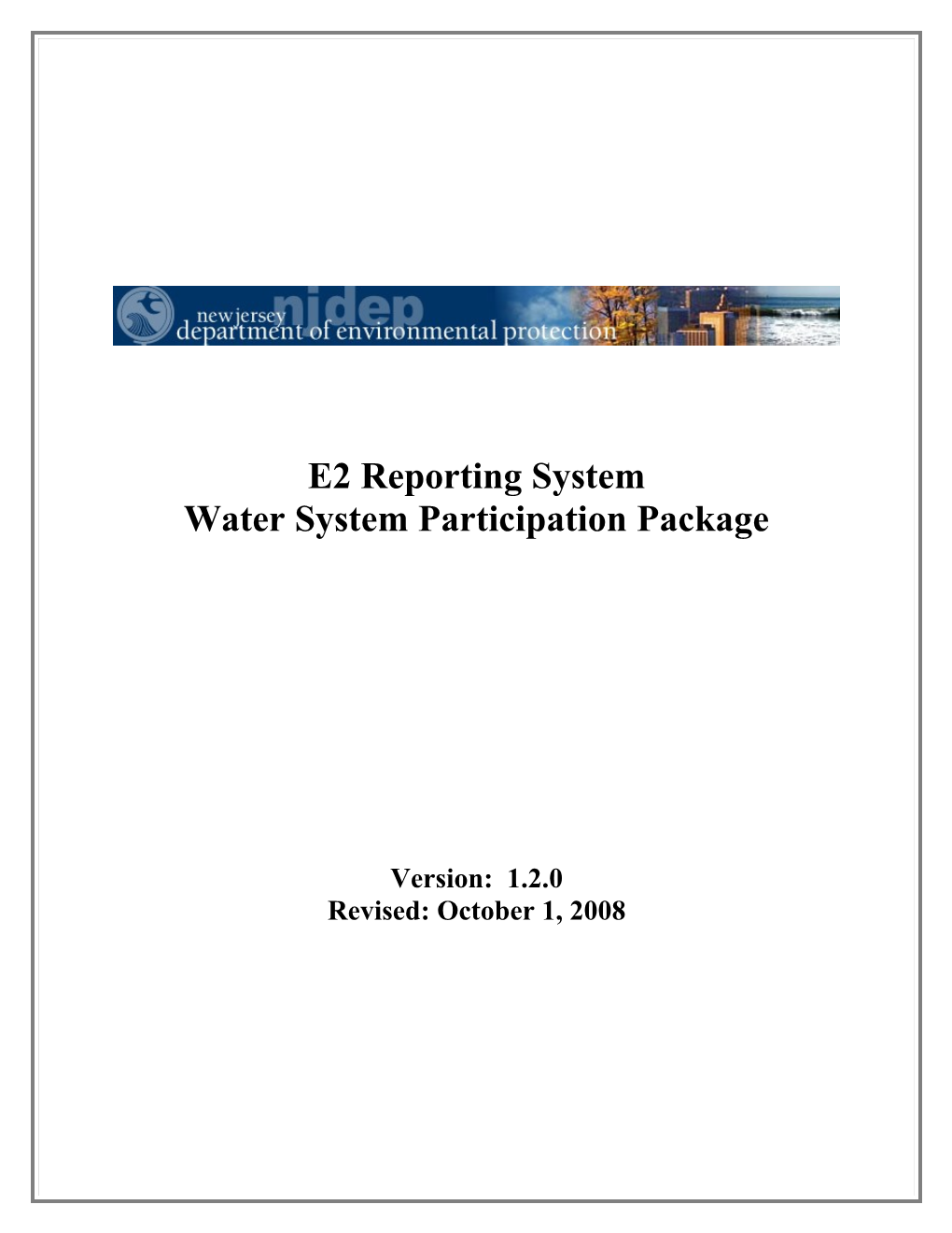 E2 Reporting System Laboratory Participation Package s1