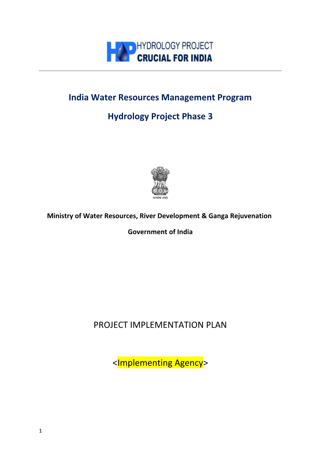 India Water Resources Management Program