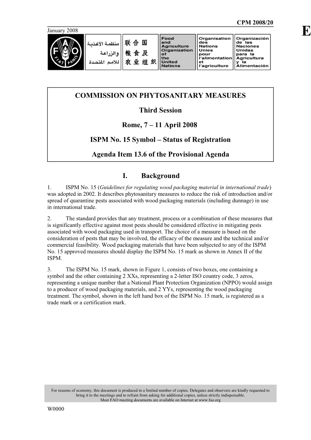 ISPM No. 15 Symbol Status of Registration s1