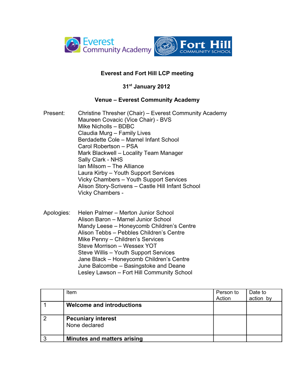 Everest and Fort Hill LCP Meeting