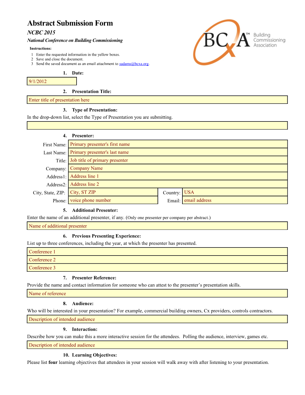 NCBC Abstract Submission Form