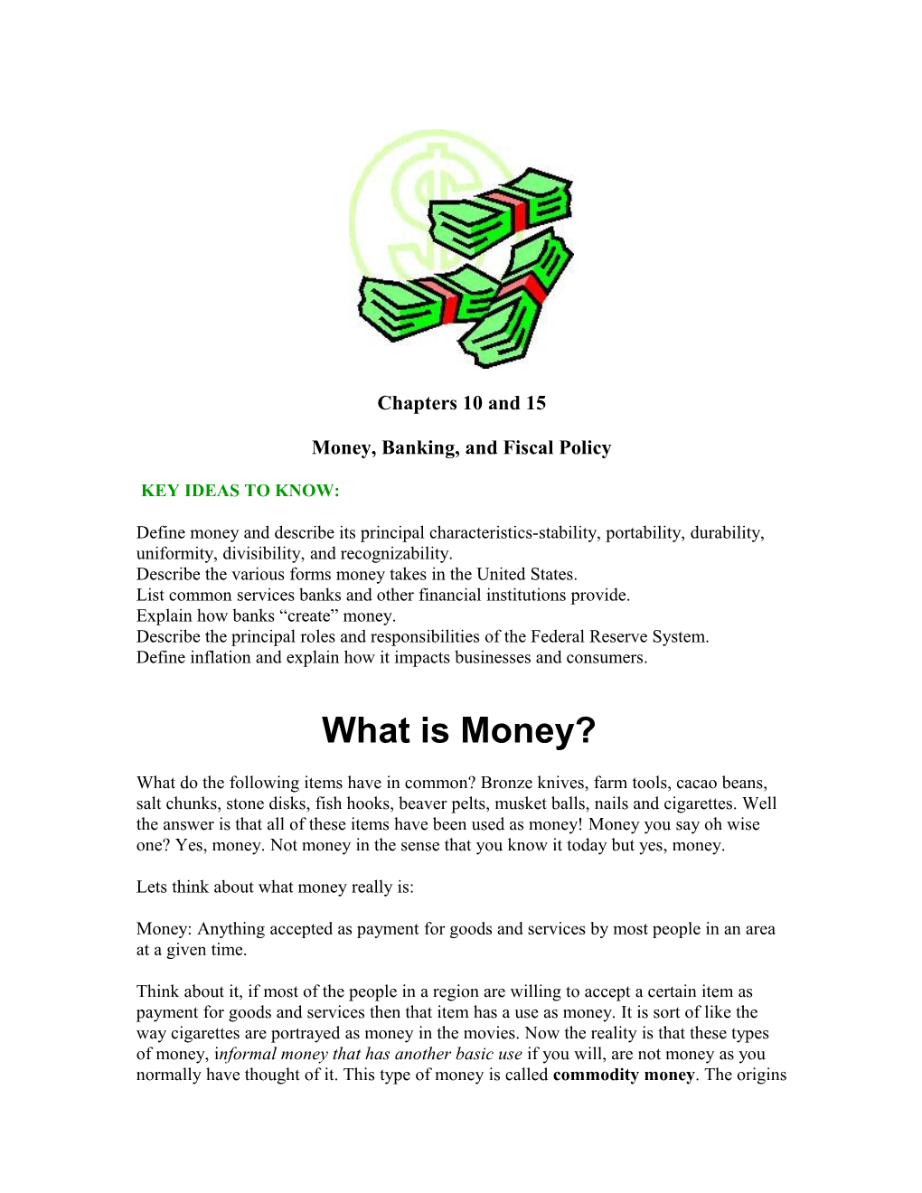 Money, Banking, and Fiscal Policy