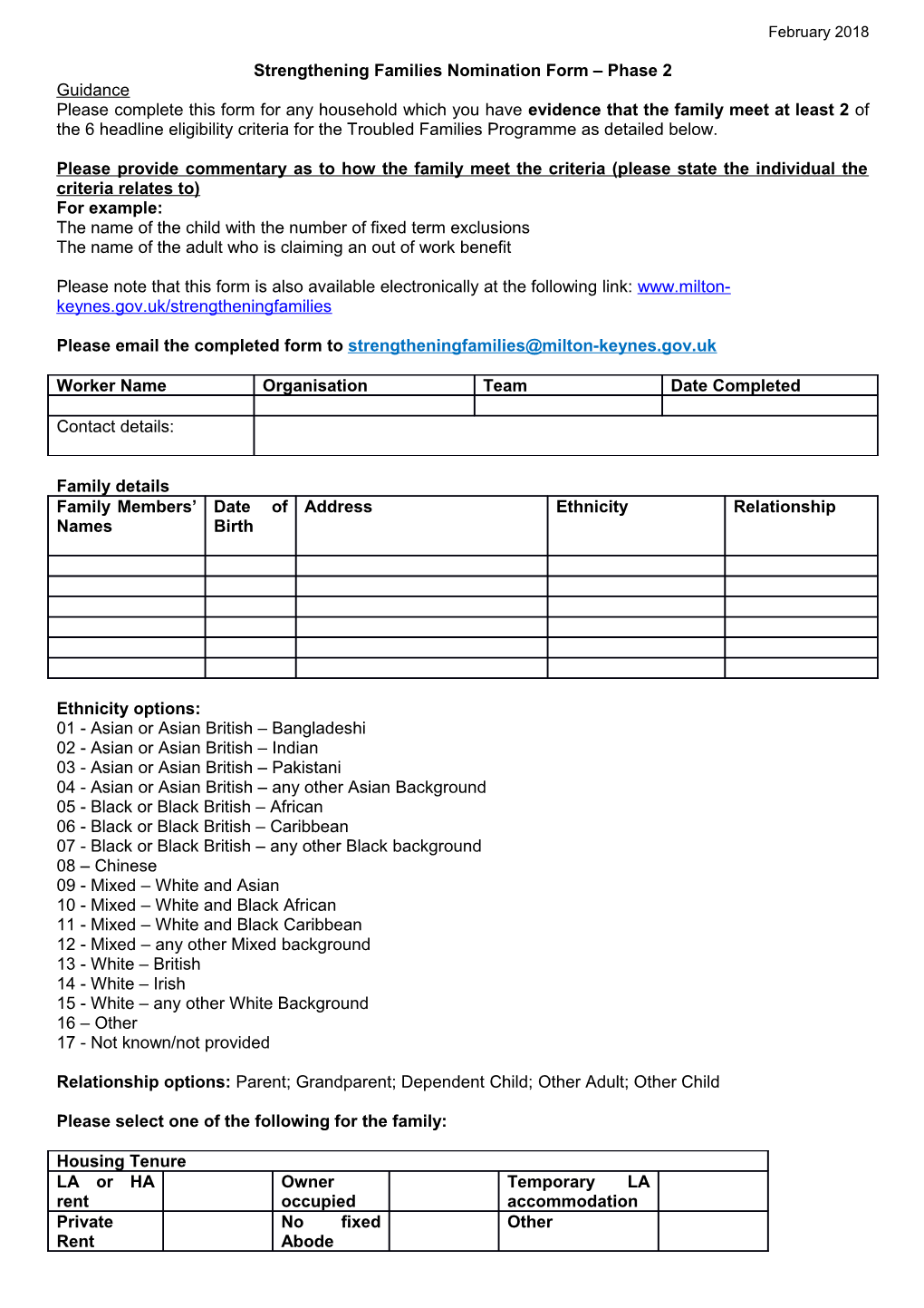 Strengthening Families Nomination Form Phase 2