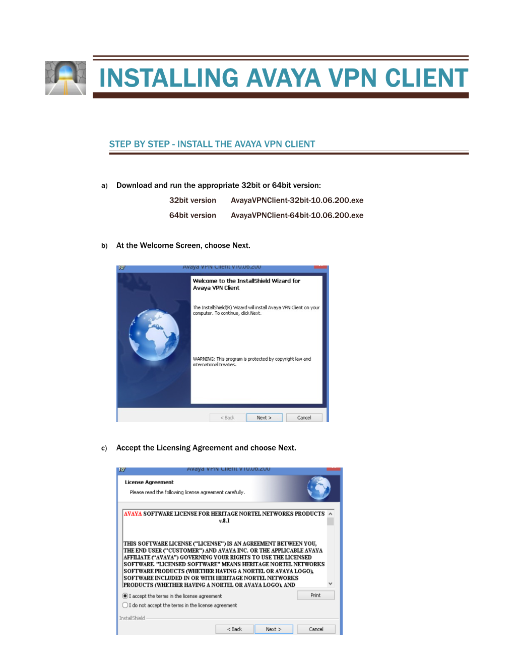 Installing Avaya Vpn Client