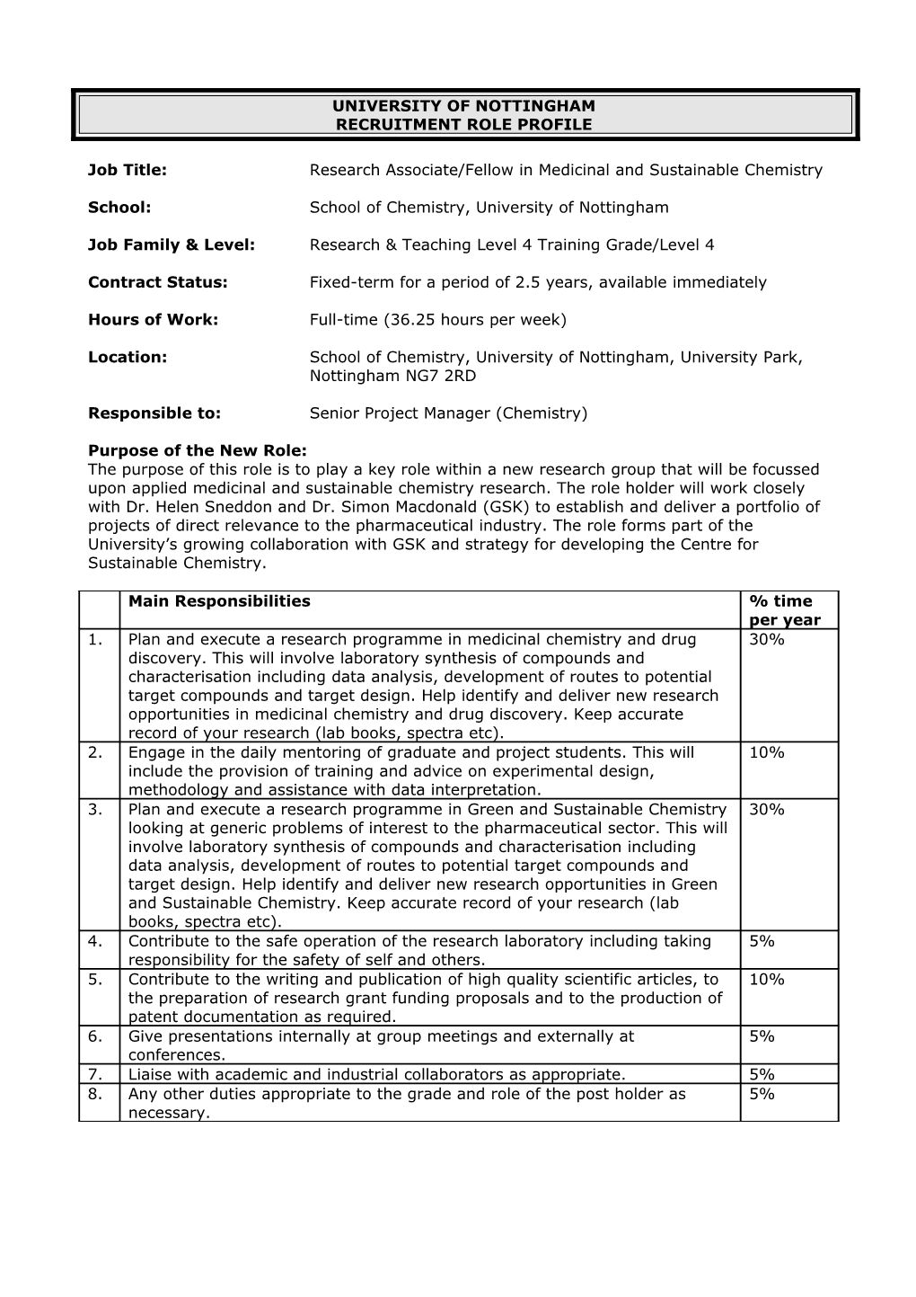 Recruitment Role Profile Form