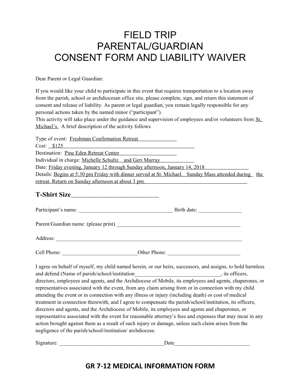 Consent Form and Liability Waiver
