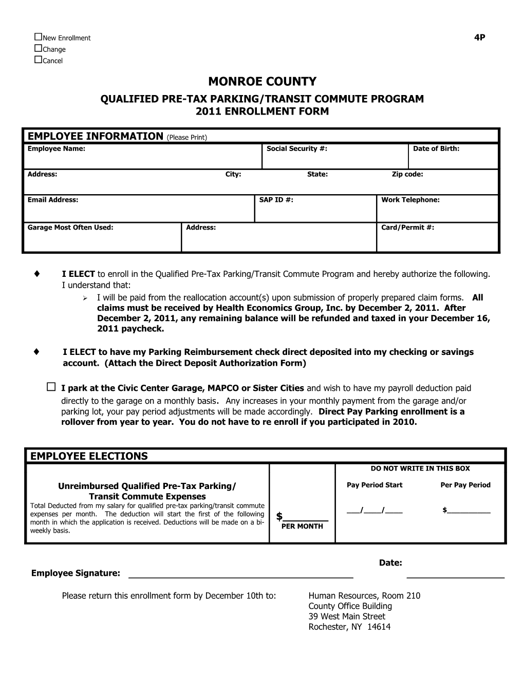 Qualified Pre-Tax Parking/Transit Commute Program