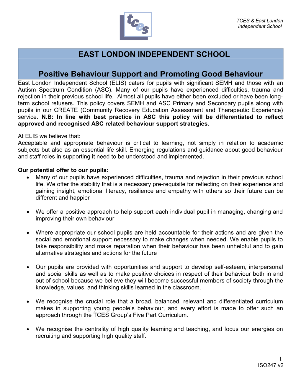 EAST LONDON Independent School