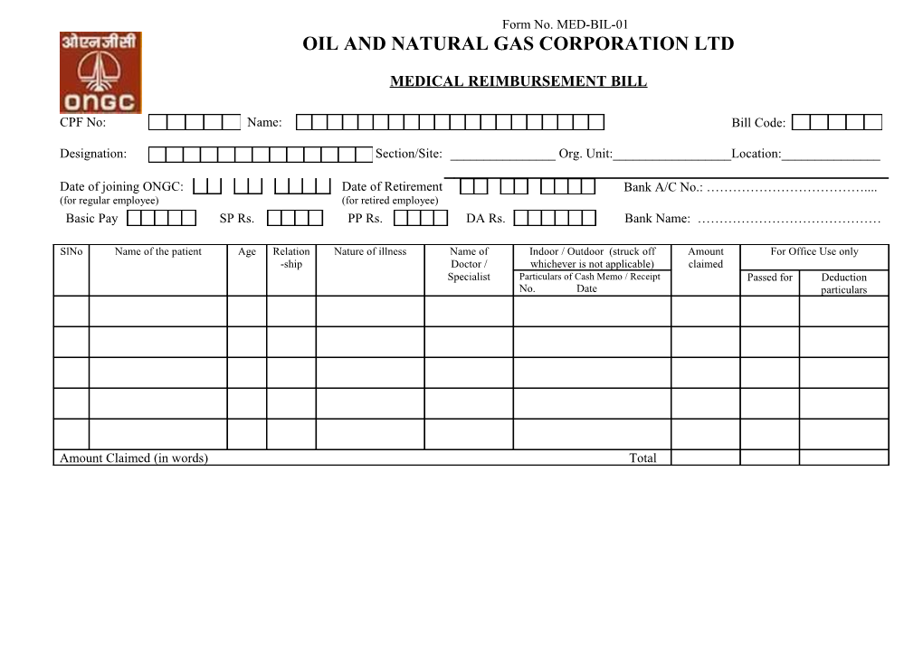 Medical Reimbursement Bill