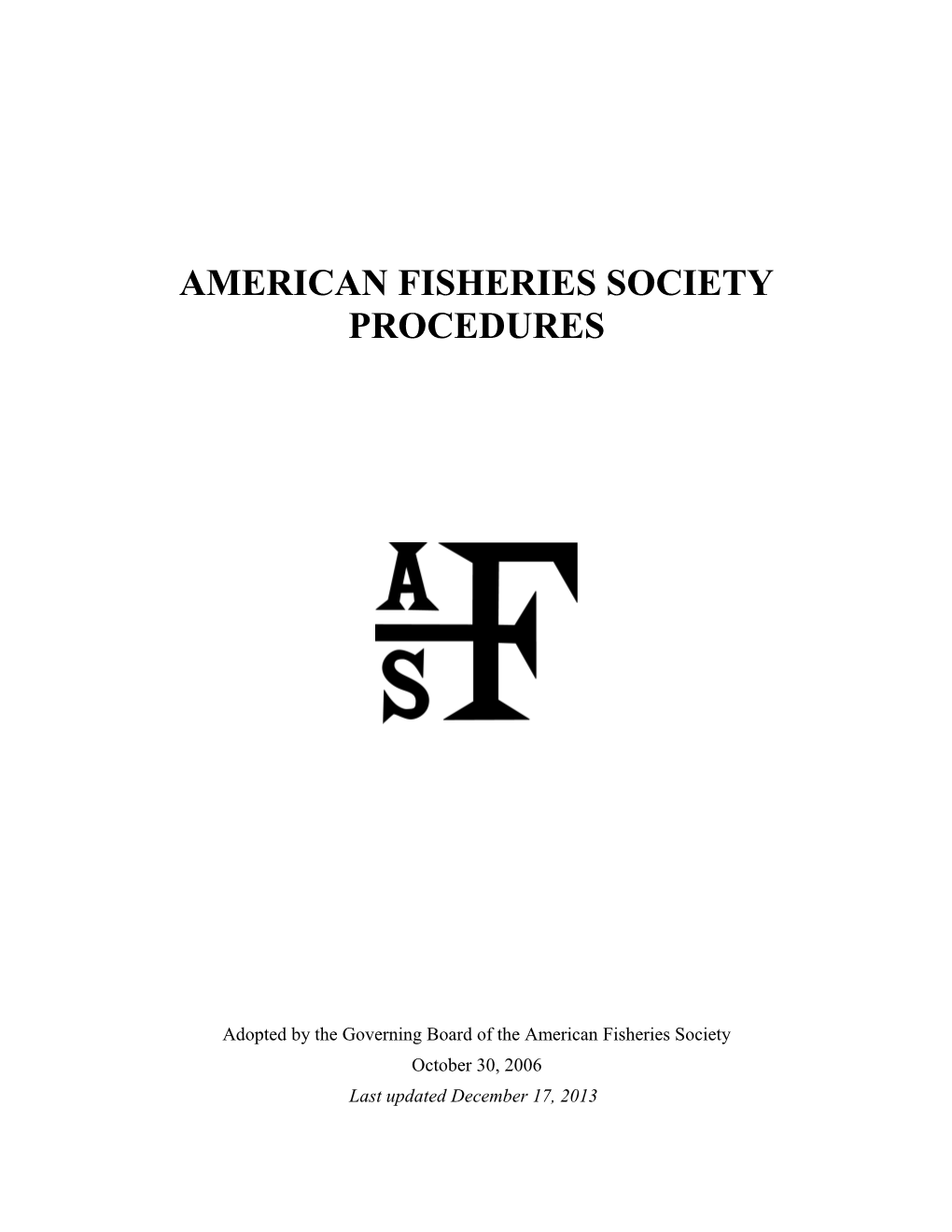 American Fisheries Society Procedures