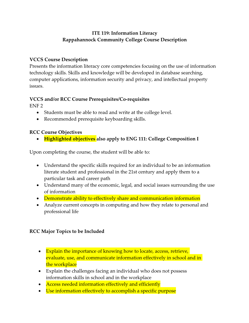 ITE119 Course Content Summary