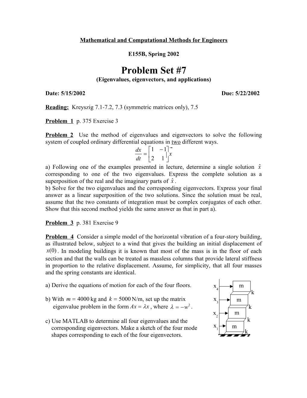 Mathematical and Computational Methods for Engineers s2