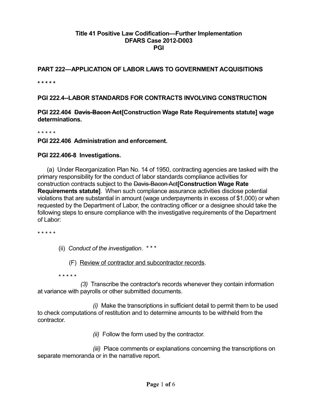 Subpart 201.3 Agency Acquisition Regulations