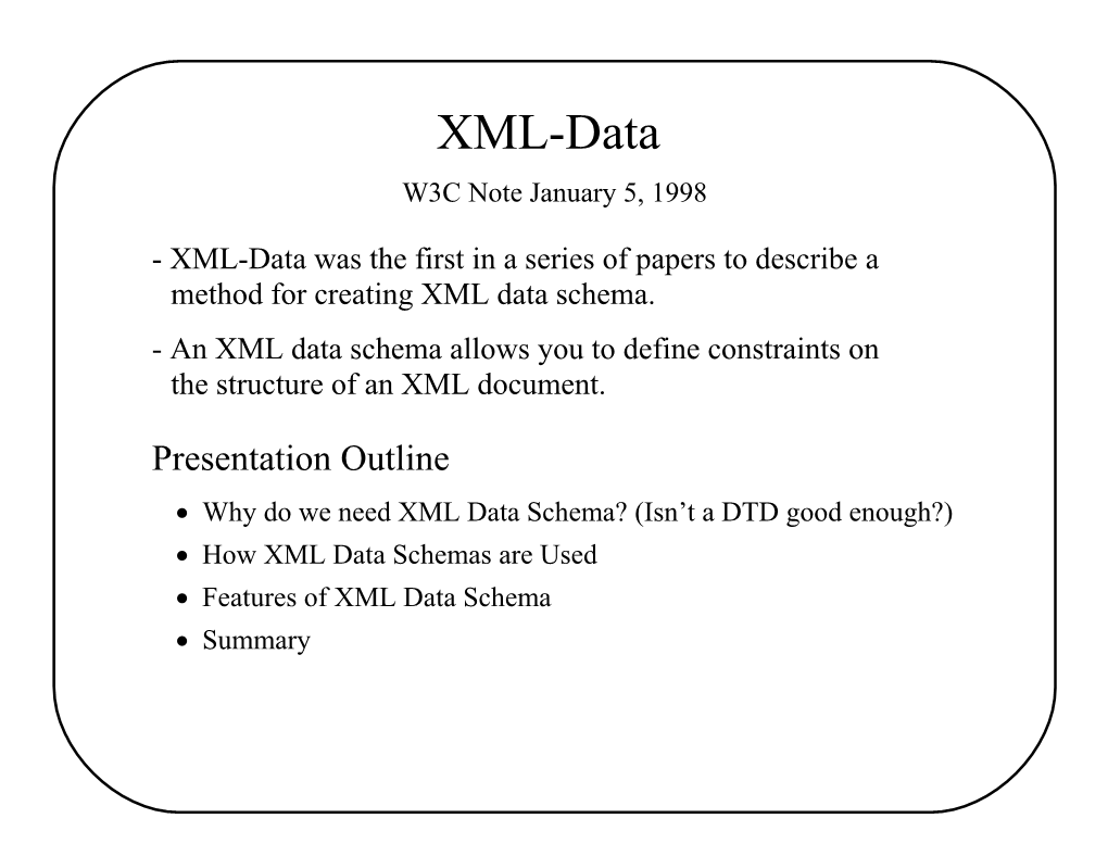 XML Data (Schema)
