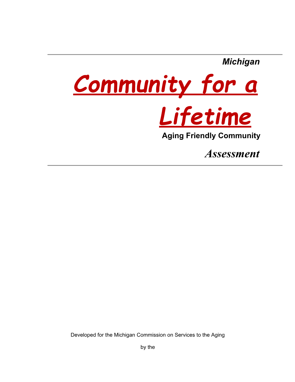 Community for a Lifetime