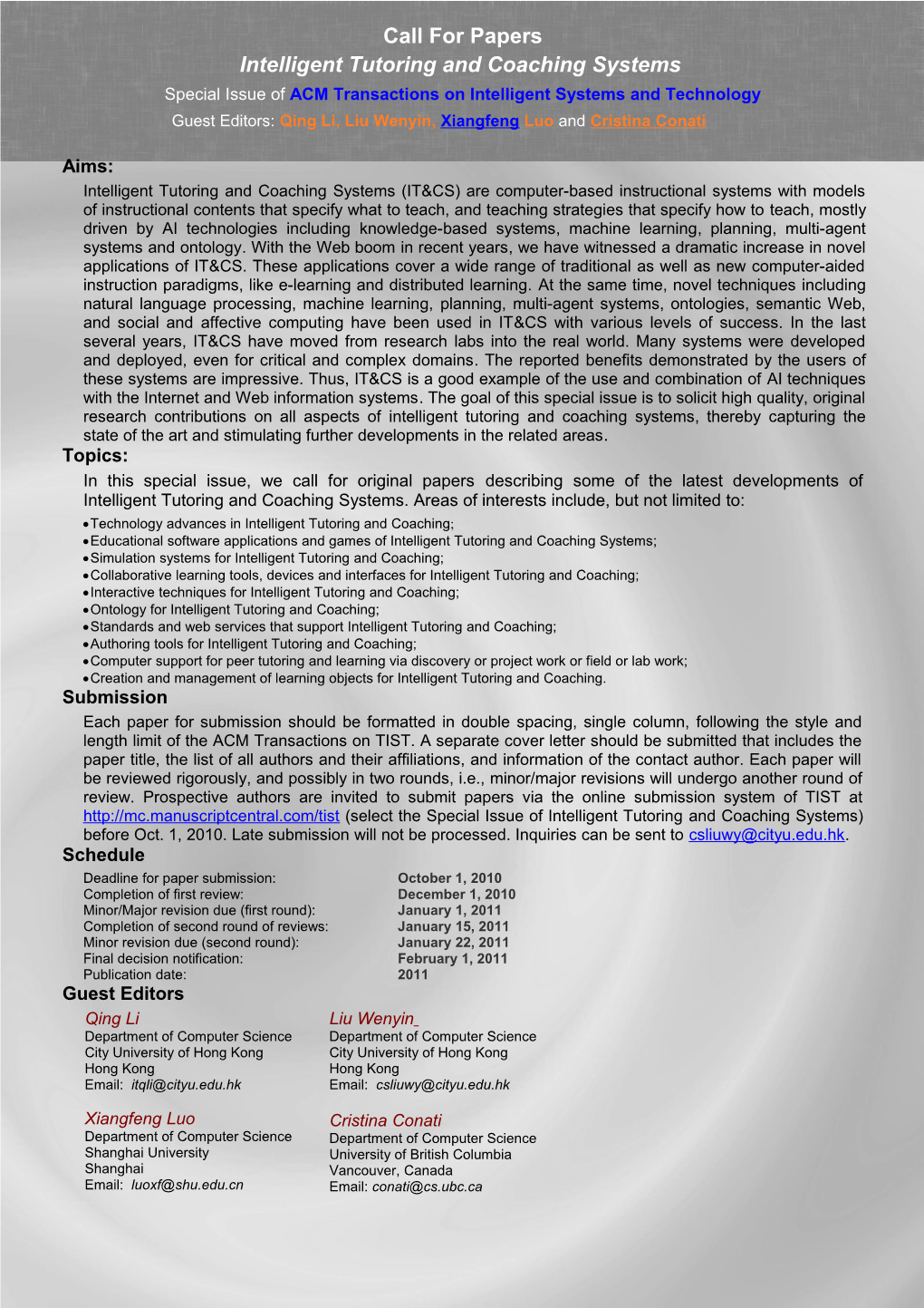 Call for Papers s4