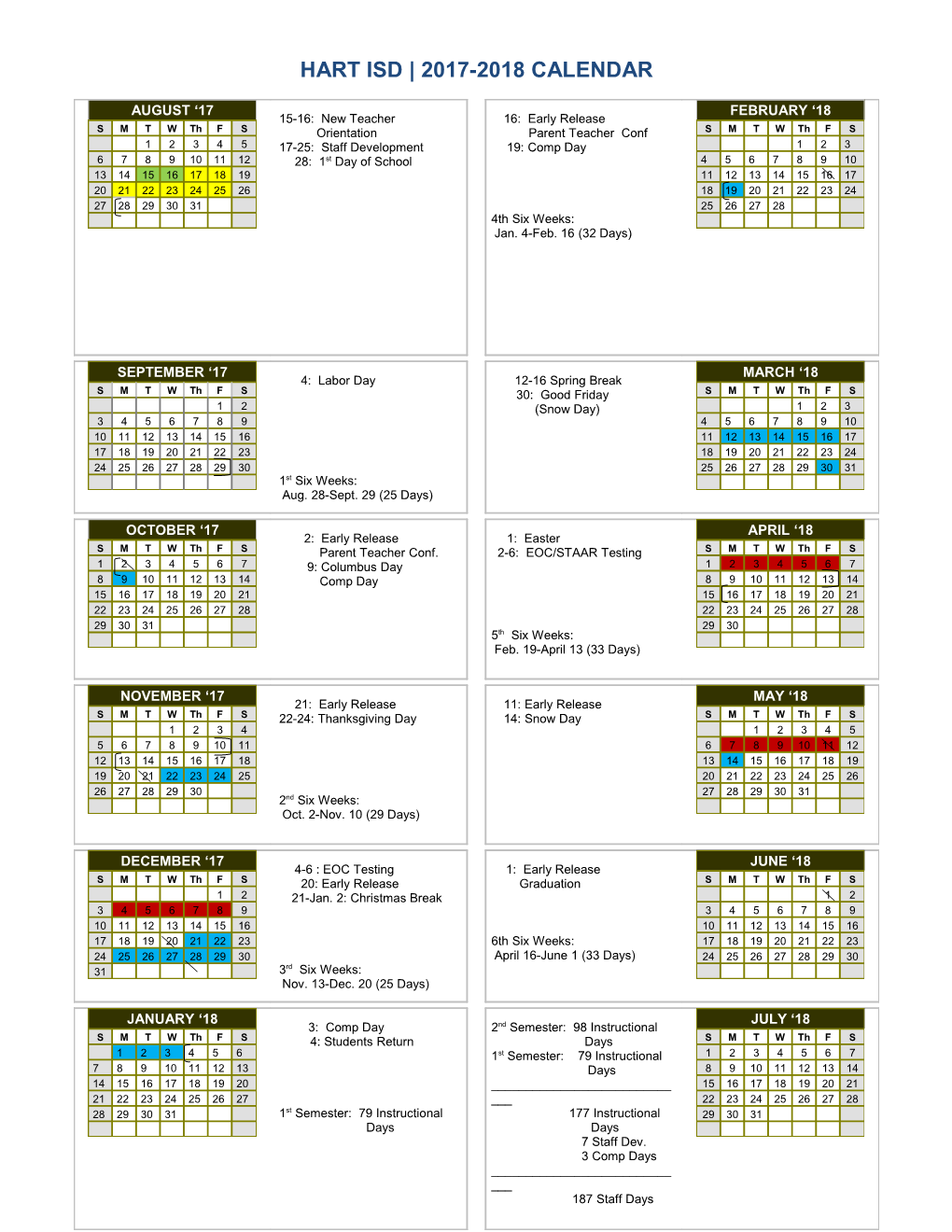 2017-18 Yearly School Calendar - Calendarlabs.Com s8