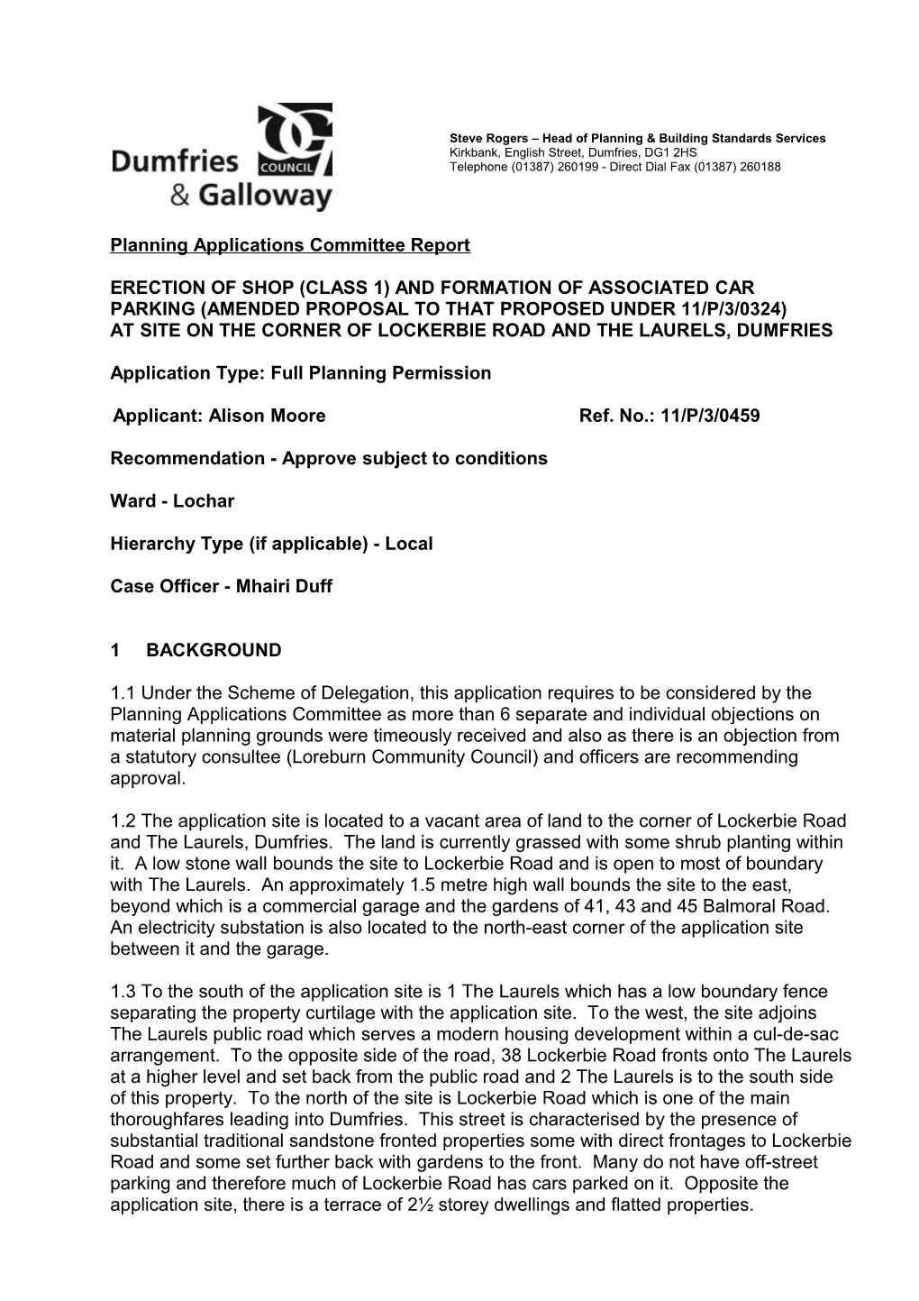 Planning Applications Committee Report