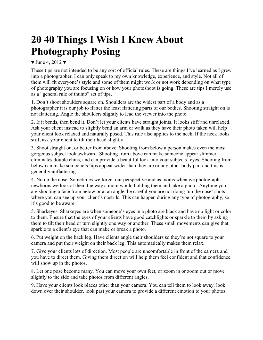 20 40 Things I Wish I Knew About Photography Posing