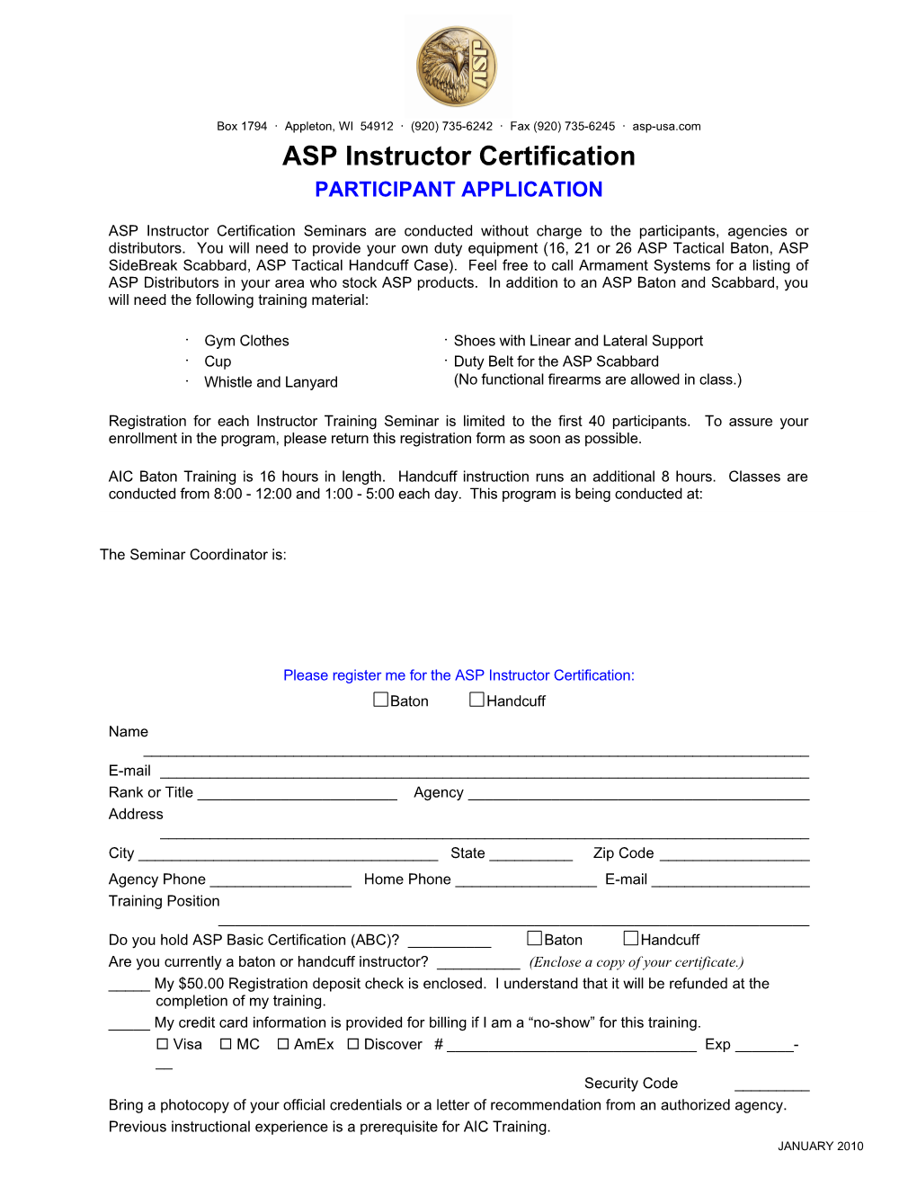 Please Register Me for the ASP Instructor Certification