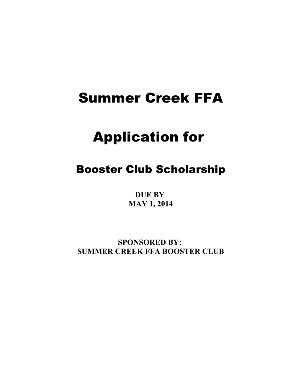 Summer Creek FFA