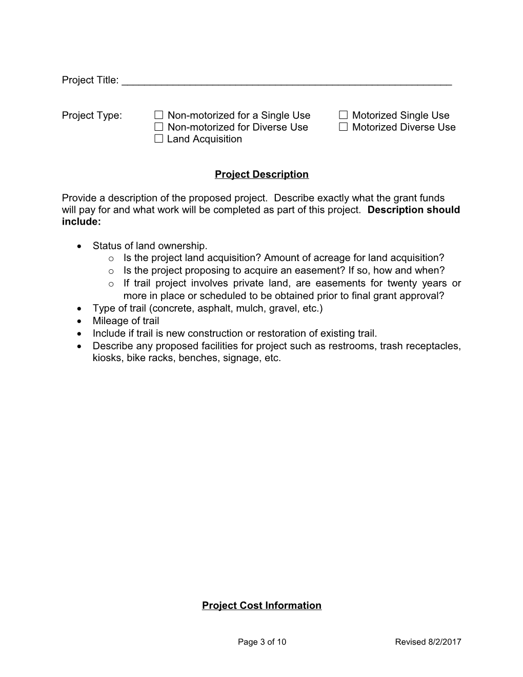RTP Pre-Application Form