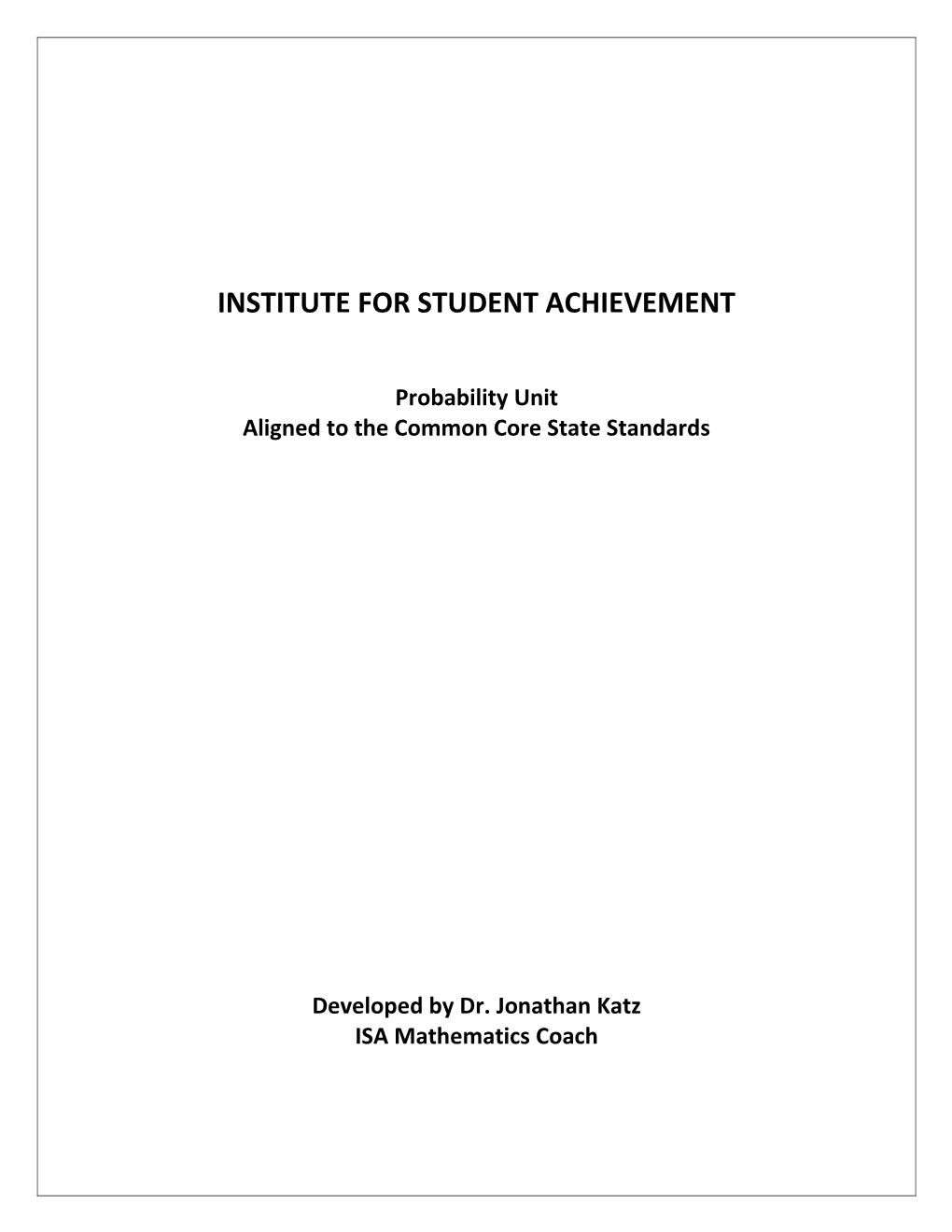 Institute for Student Achievement