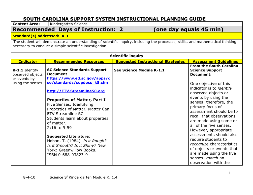 South Carolina Support System Instructional Planning Guide s9
