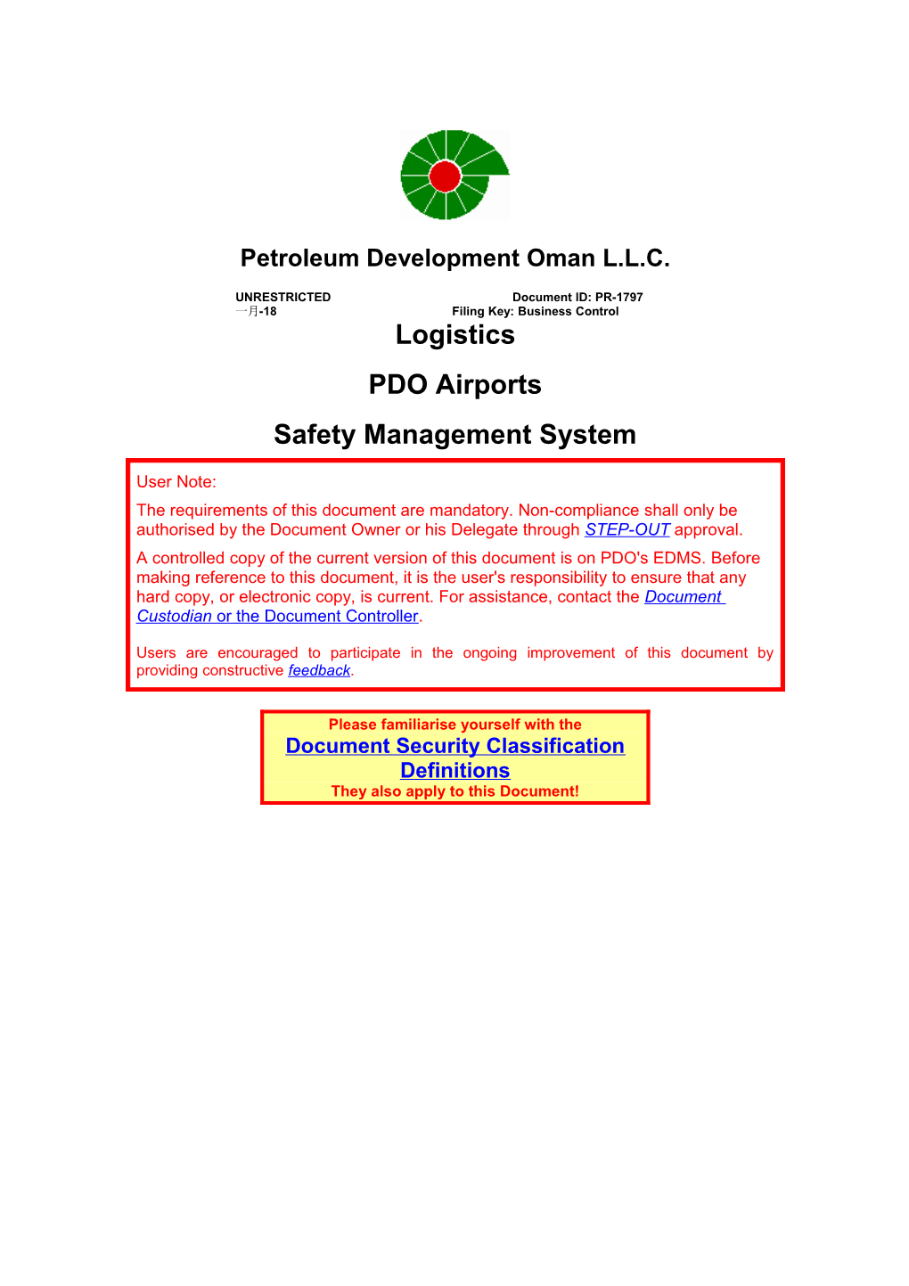 PDO Airports Safety Management System