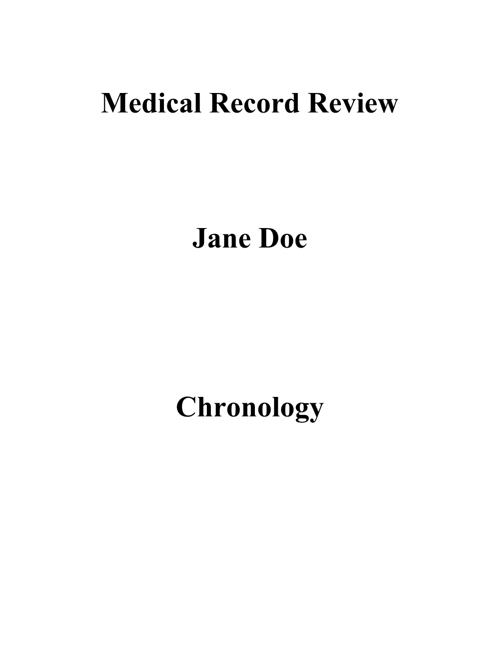 Medical Record Review