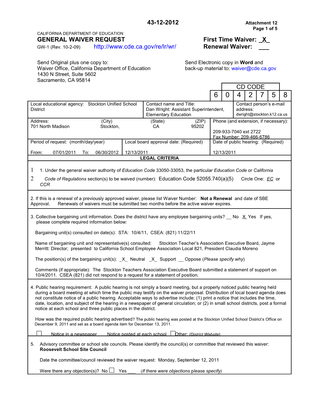 March 2012 Agenda Item W30 Attachment 12 - Meeting Agendas (CA State Board of Education)