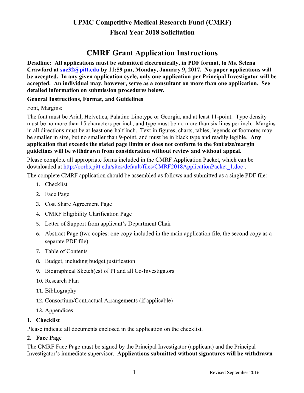 New Investigator Grant Application Instructions