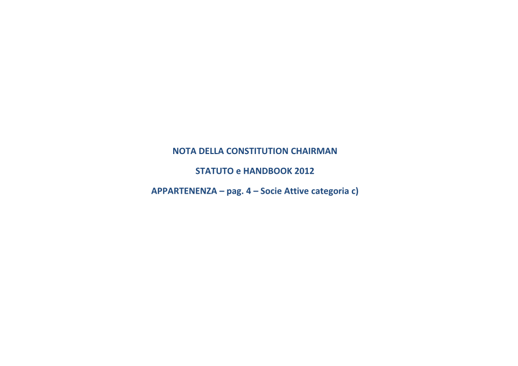 Nota Della Constitution Chairman