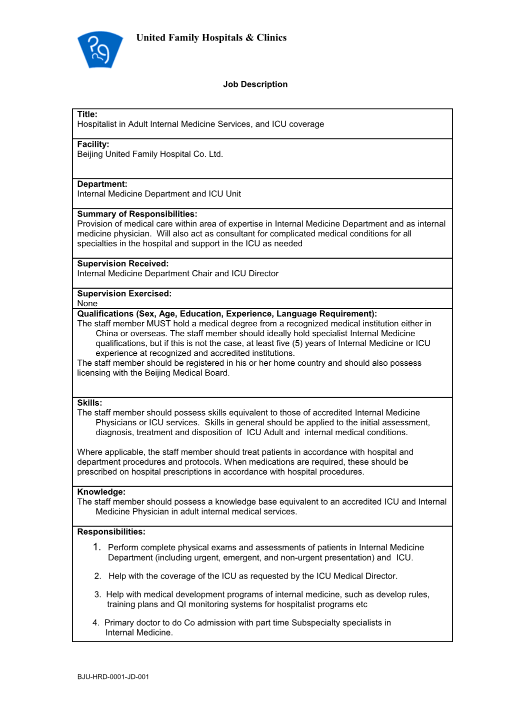 Hospitalist in Adult Internal Medicine Services, and ICU Coverage