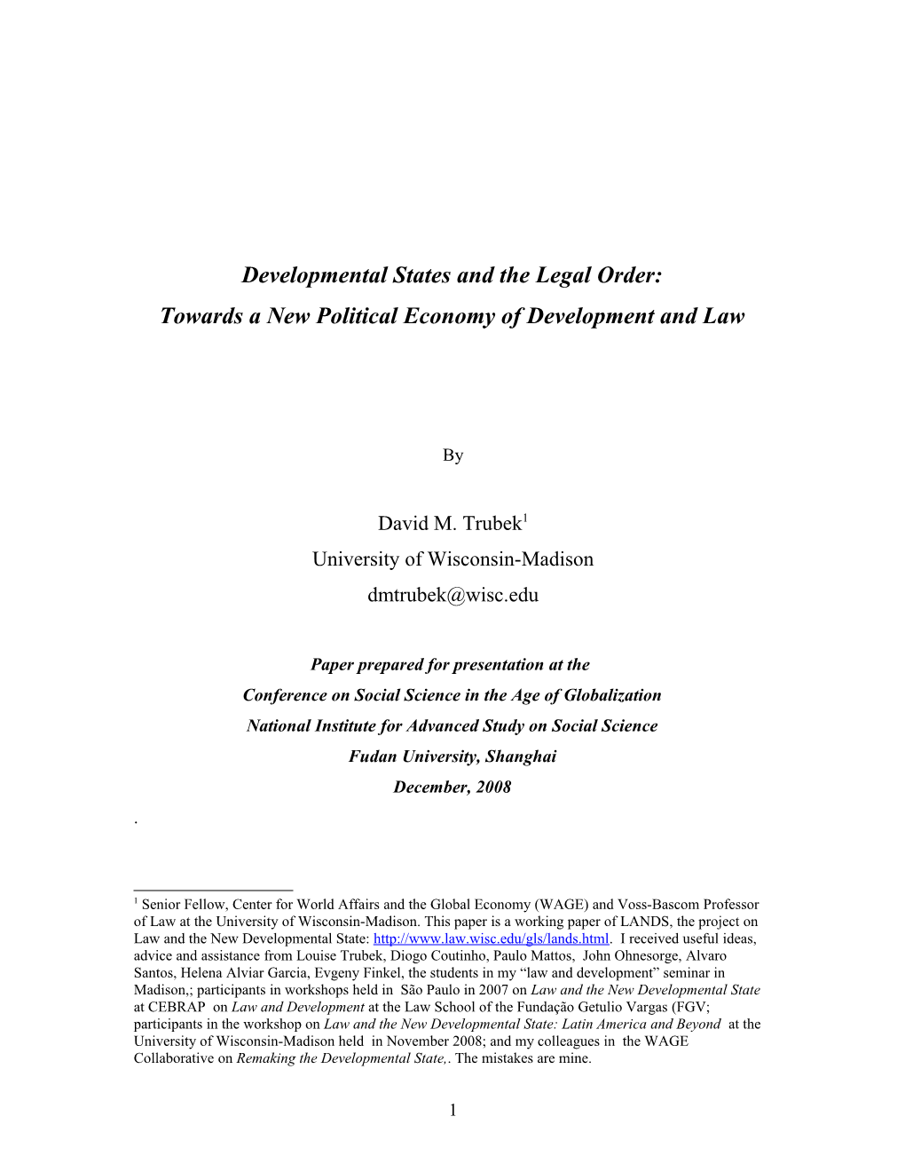 Law and the New Developmental State