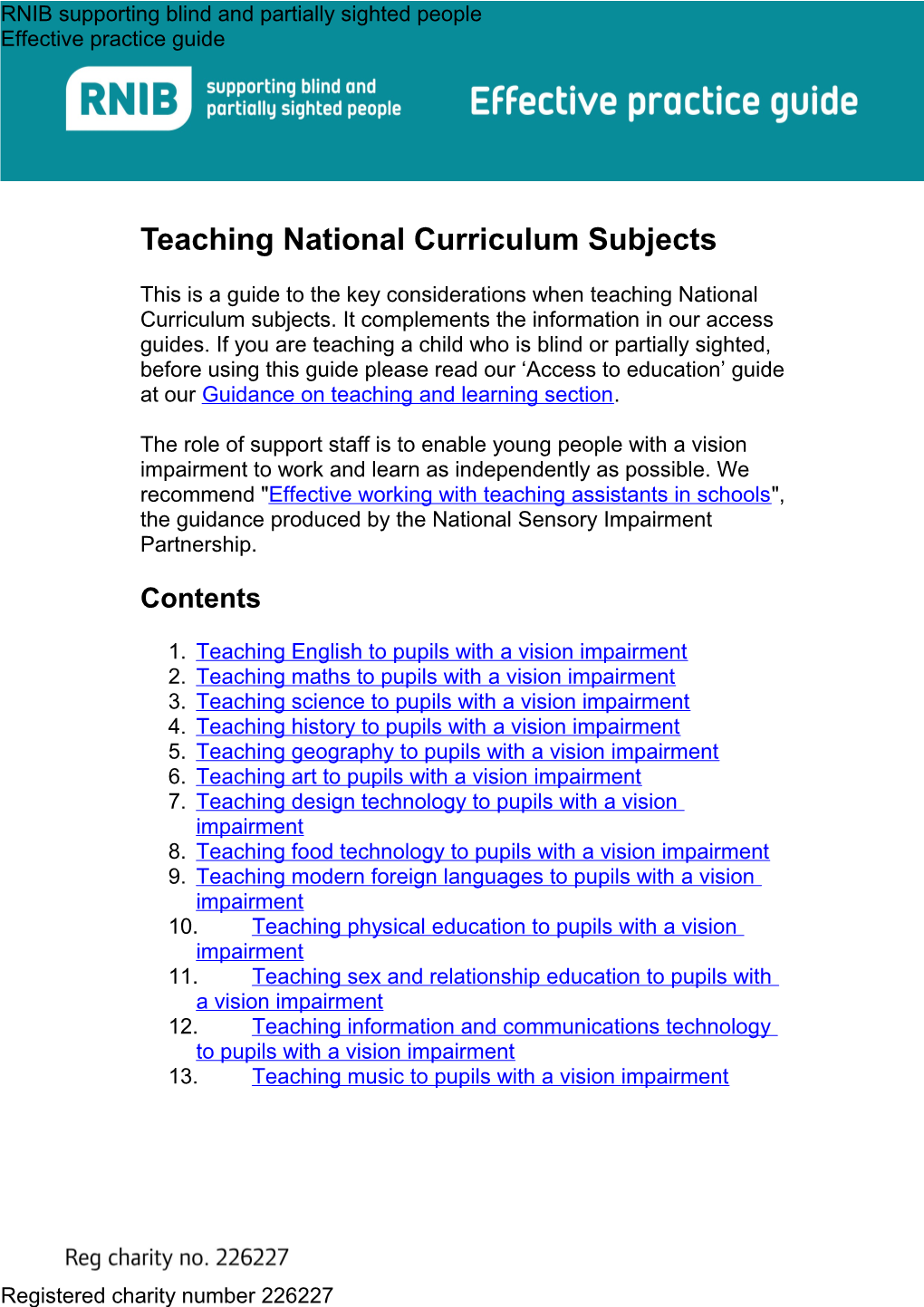Teaching National Curriculum Subjects