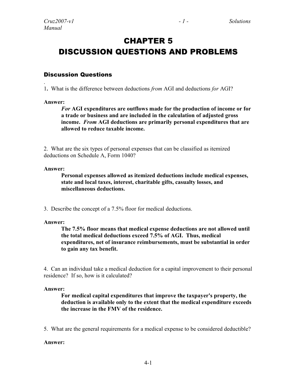 Discussion Questions and Problems