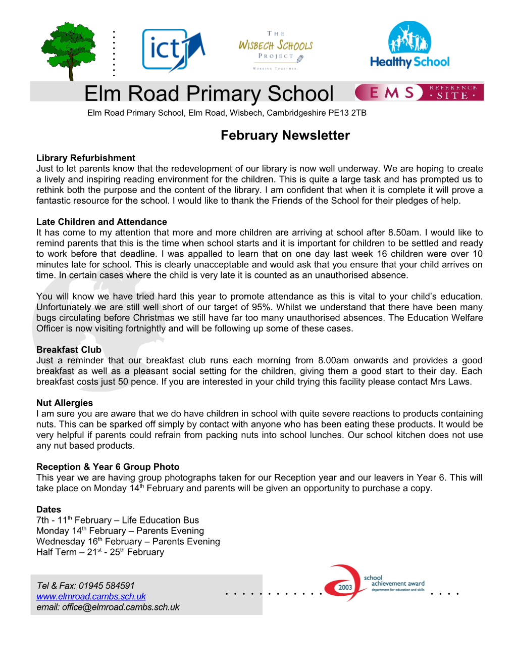 Elm Road Primary School, Elm Road, Wisbech, Cambridgeshire PE13 2TB