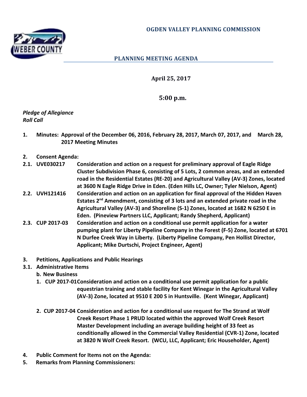 Ogden Valley Planning Commission