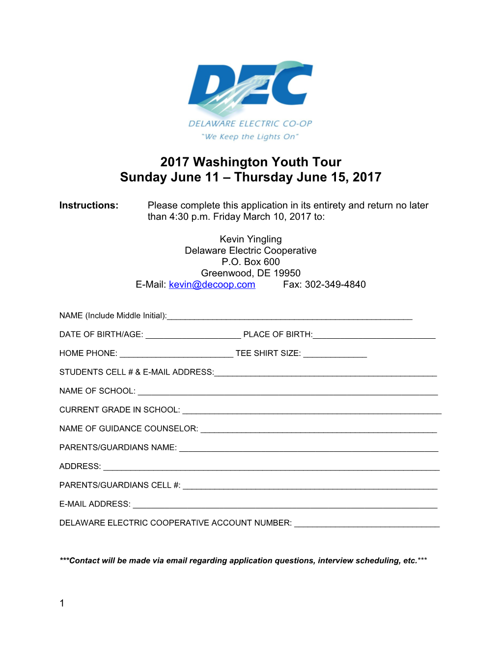 2017 Washington Youth Tour