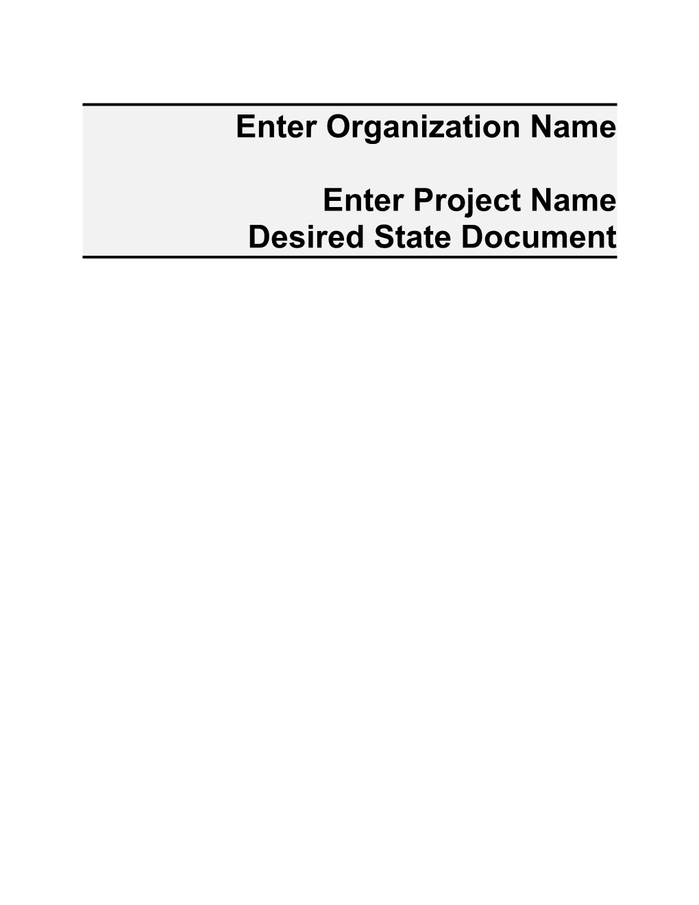Desired State Document