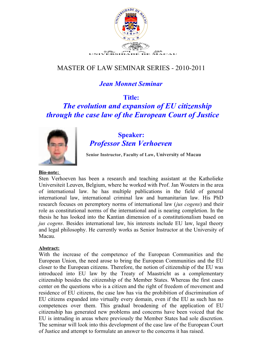 Through the Case Law of the European Court of Justice